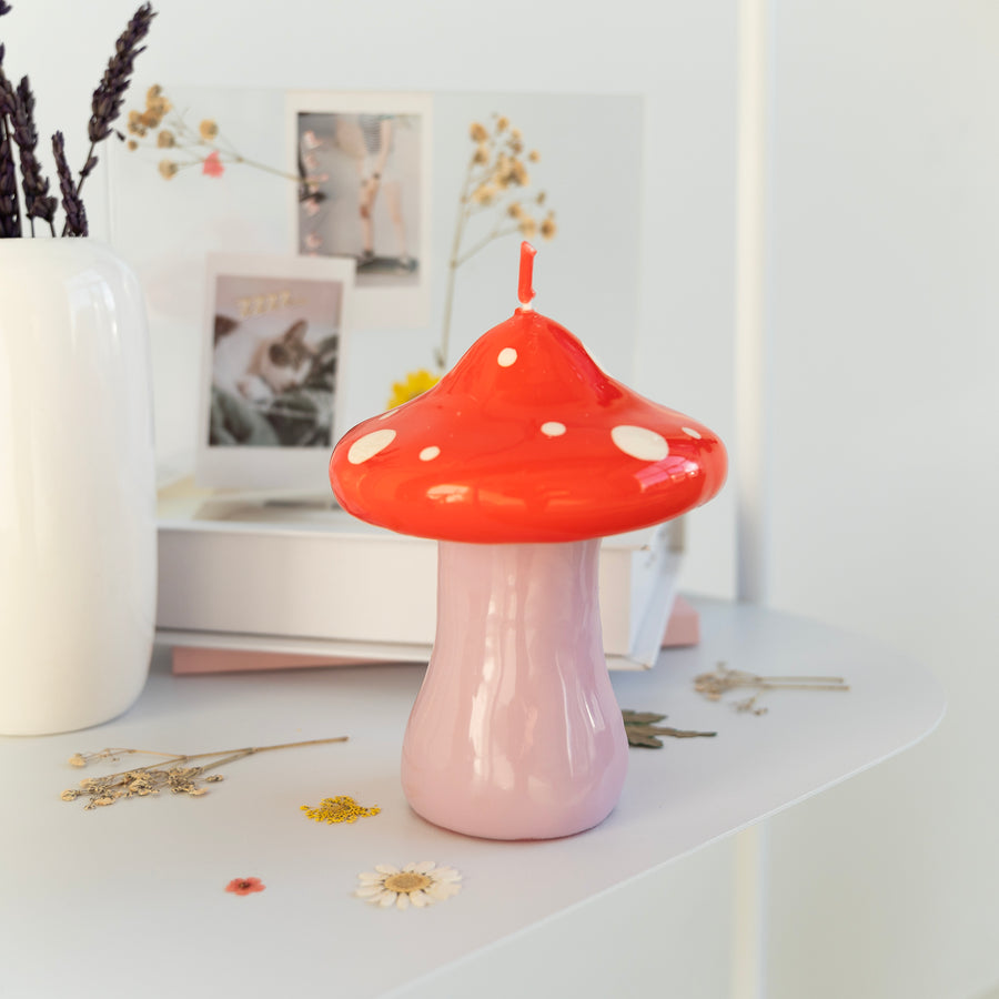 candela a fungo - mushroom candle Helio Ferretti rosso