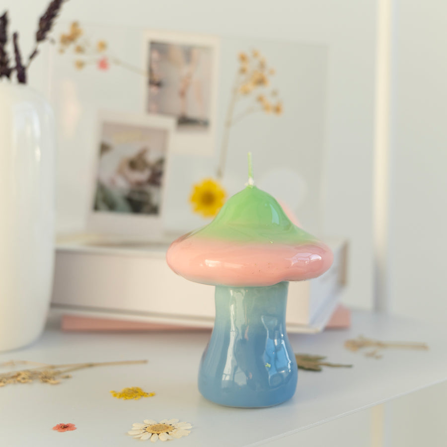 candela a fungo - mushroom candle small Helio Ferretti sunrise