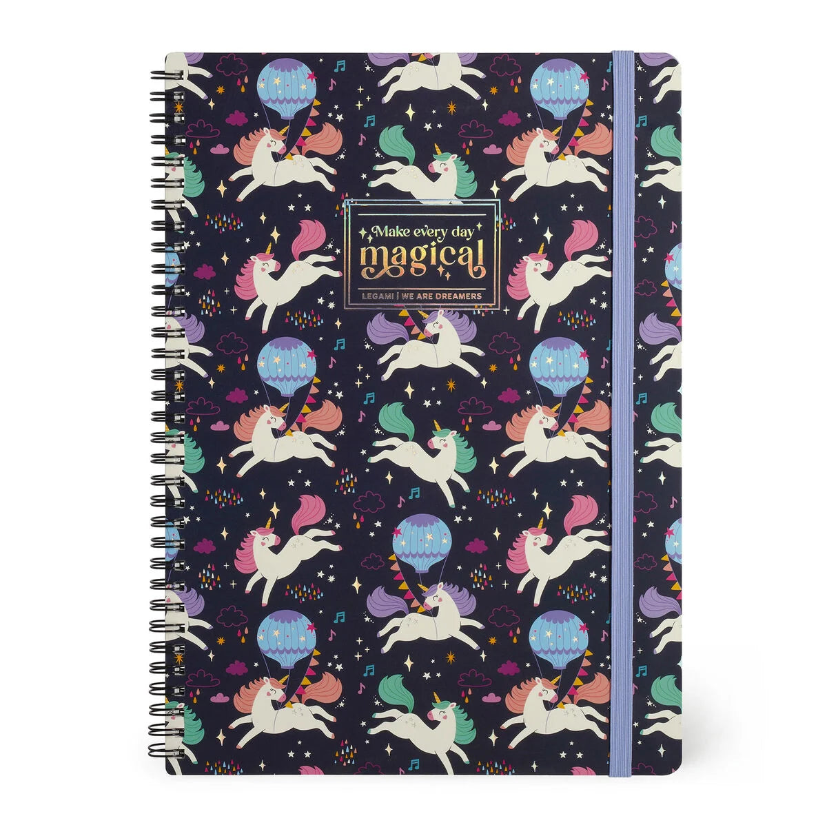 quaderno spiralato a righe - spiral notebook maxi unicorno