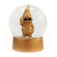 SNOW GLOBE NAUGHTY GNOME GOLD