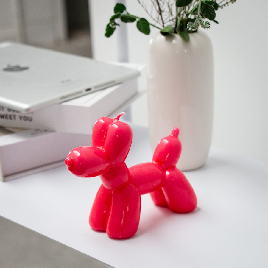 candela a cagnolino - balloon dog Helio Ferretti magenta