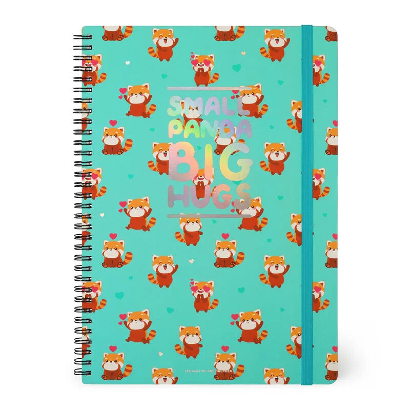 quaderno spiralato a righe - spiral notebook maxi red panda