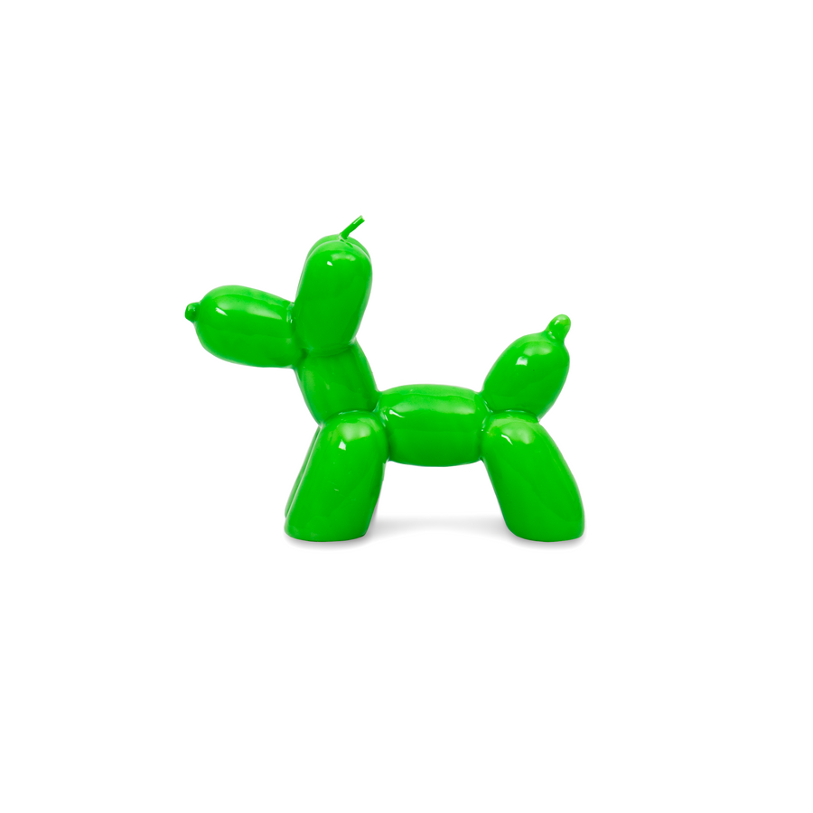 candela a cagnolino - balloon dog Helio Ferretti verde