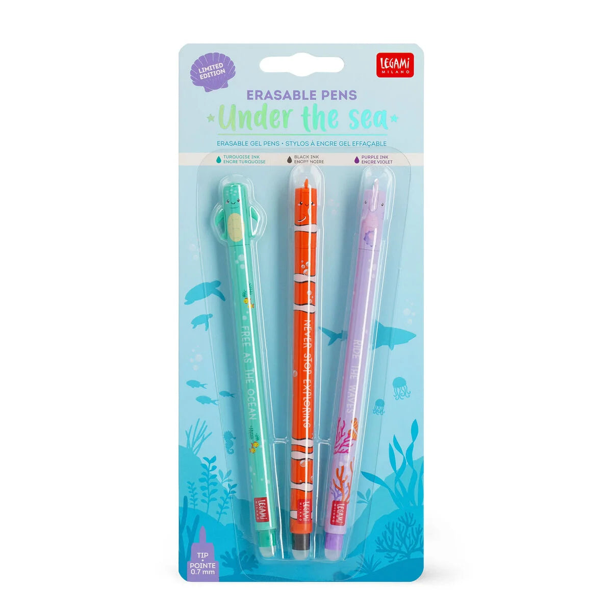 set di 3 penne gel cancellabili Under the Sea - limited edition