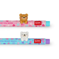 Set di 2 penne Gel Lovely Friends "Beary in Love" Teddy Bear