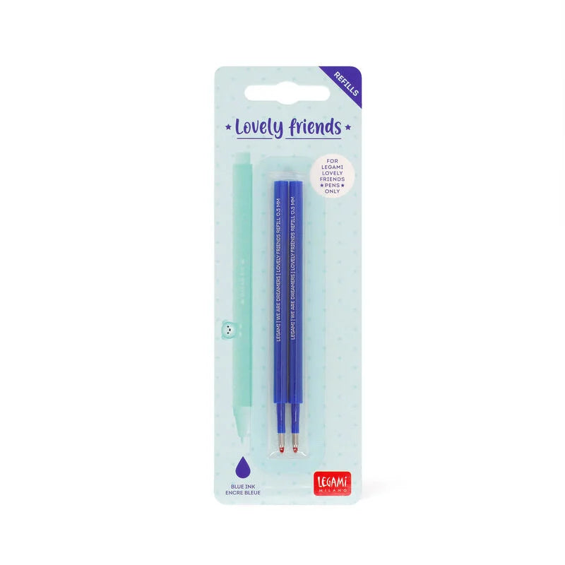 SET DI DUE REFIL PER PENNA GEL - LOVELY FRIENDS BLUE