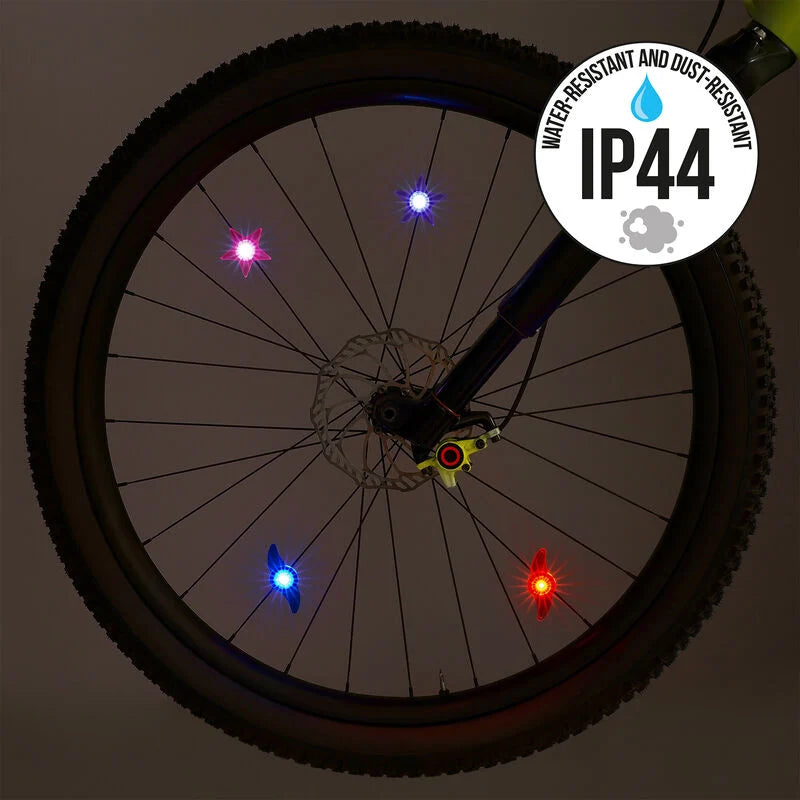 set di 2 luci per i raggi della bicicletta - ride & shine space