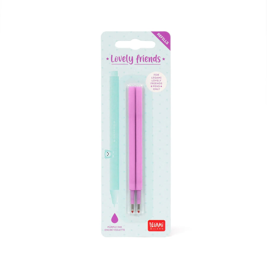 SET DI DUE REFIL PER PENNA GEL - LOVELY FRIENDS PURPLE