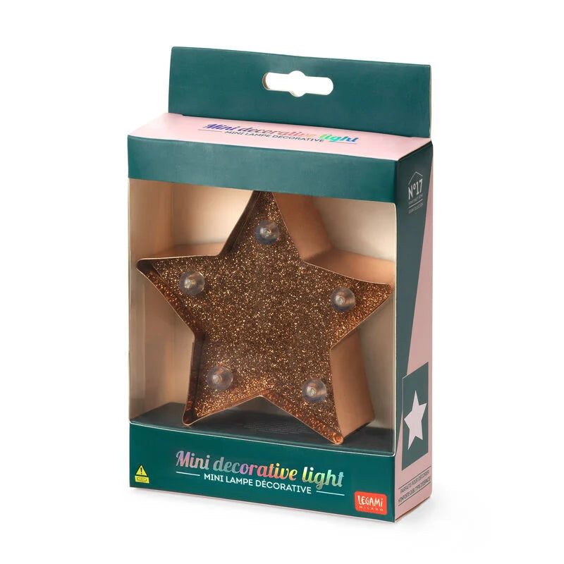 mini luce decorativa Stella con glitter