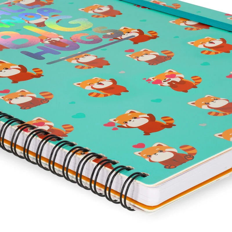 quaderno spiralato a righe - spiral notebook maxi red panda