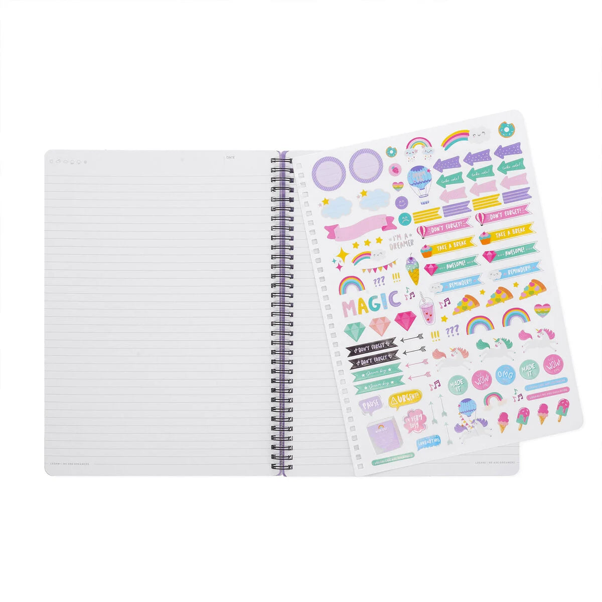 quaderno spiralato a righe - spiral notebook maxi unicorno