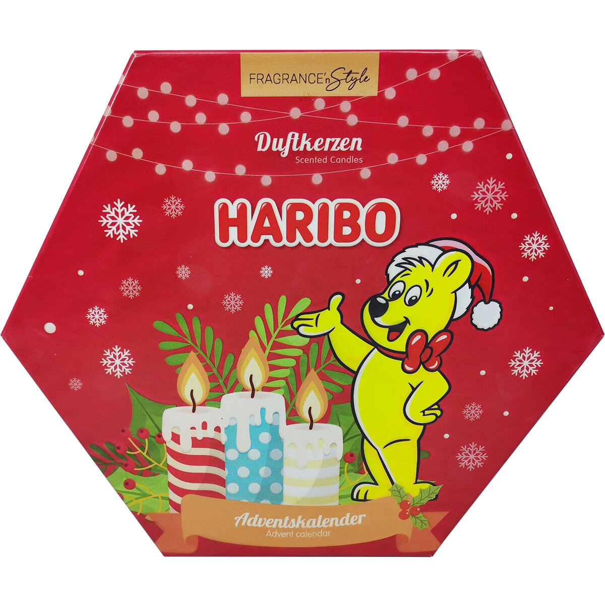 CALENDARIO DELL' AVVENTO CON CANDELE PROFUMATE HARIBO